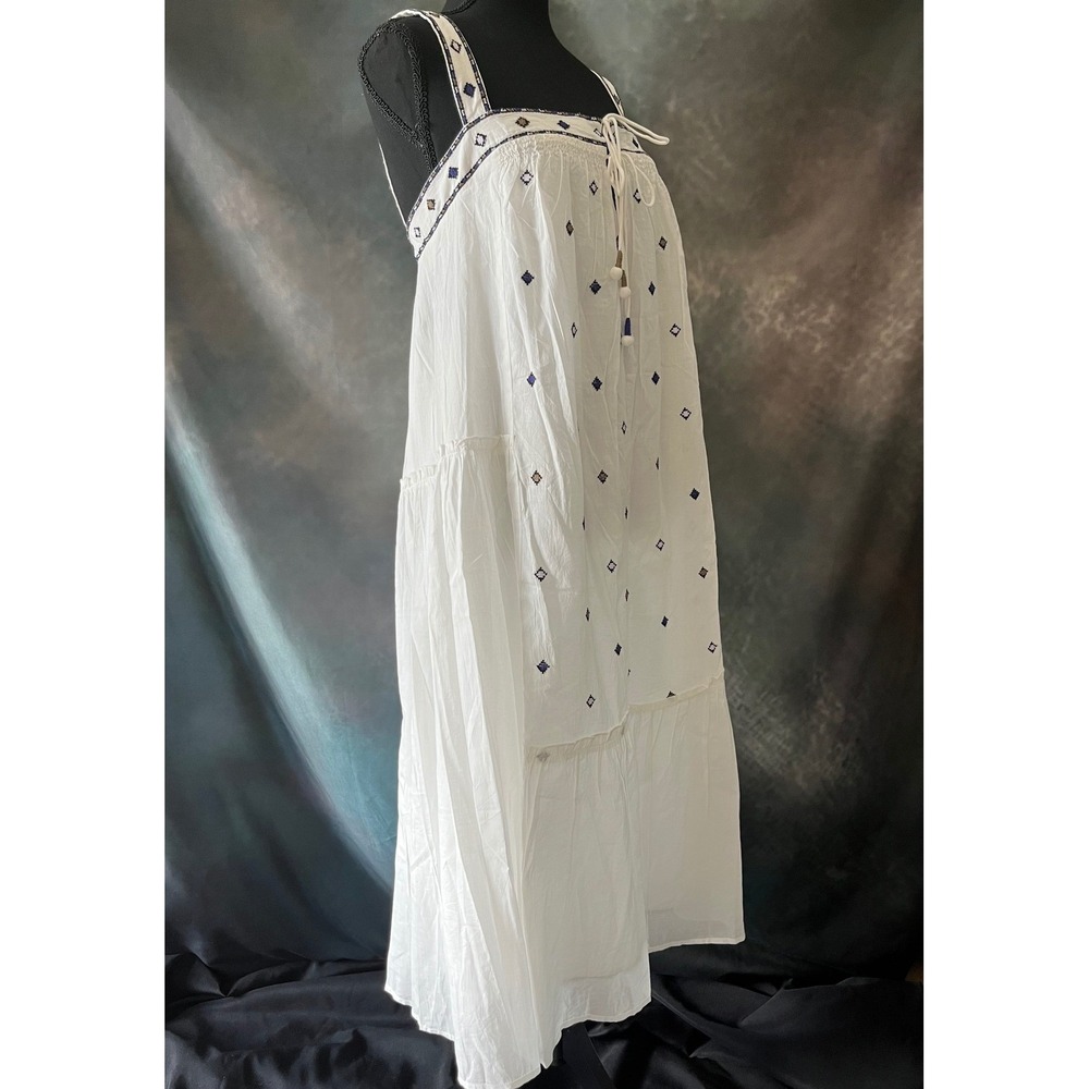 Velvet Graham & Spencer Size XS Riley White Embroidered Maxi Dress Sleeveless - Picture 4 of 8